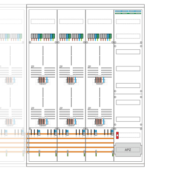 Preview: Zählerschrank 14 Zähler, Verteiler, APZ, 1400mm | 3.HZ | SCHIEGL (rechts)
